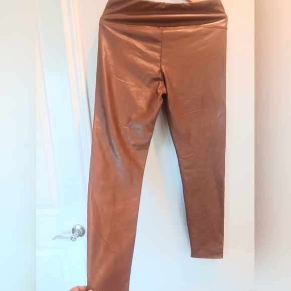 Bagatelle Collection Brown Faux Leather Leggings - Picture 6 of 7